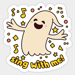 Sing with Me Ghost T-Shirt Sticker